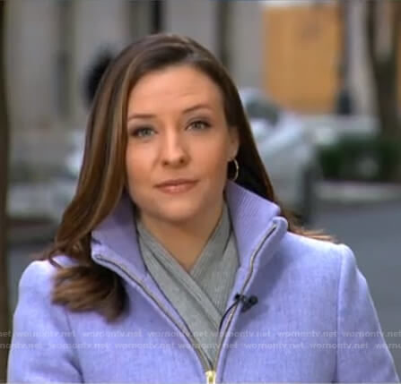 Mary’s lilac zip front coat on Good Morning America