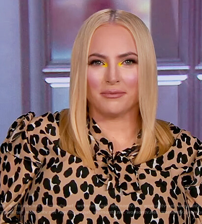 Meghan’s leopard puff sleeve blouse on The View
