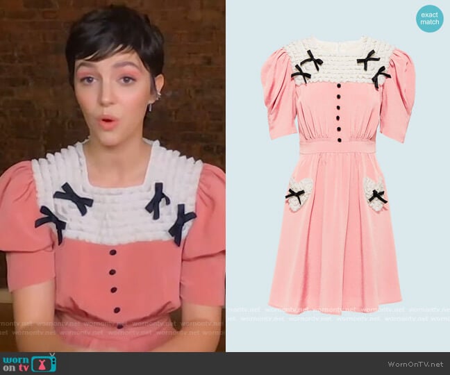 Reboutinette Dress Miu Miu worn by Ella Hunt on The Kelly Clarkson Show