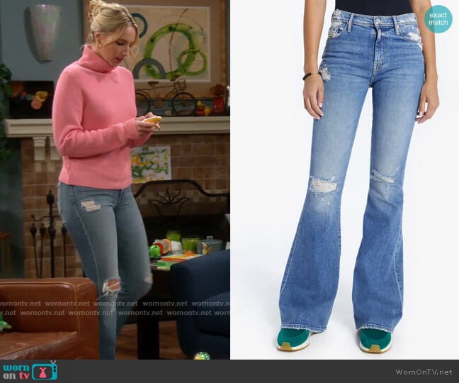 Mother The Super Cruiser Jeans in On Holy Ground worn by Mandy Baxter (Molly McCook) on Last Man Standing