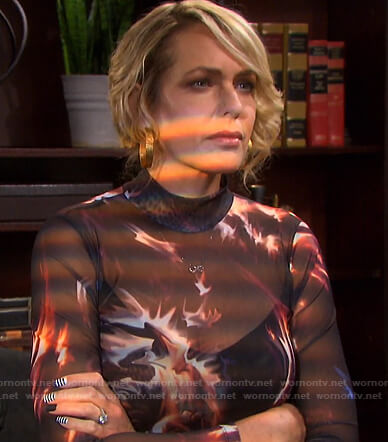 Nicole’s printed mesh dress on Days of our Lives