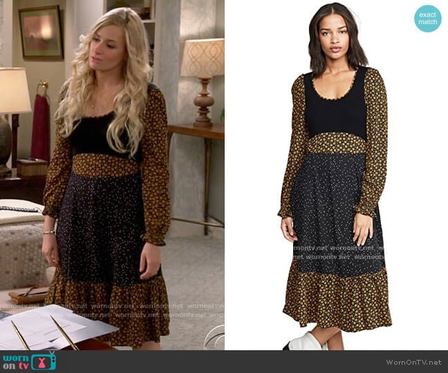 WornOnTV: Gemma’s mixed print long sleeve dress on The Neighborhood ...