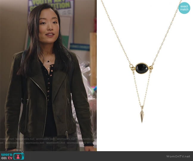 Onyx Point Necklace by Peggy Li worn by Janet (Andrea Bang) on Kims Convenience