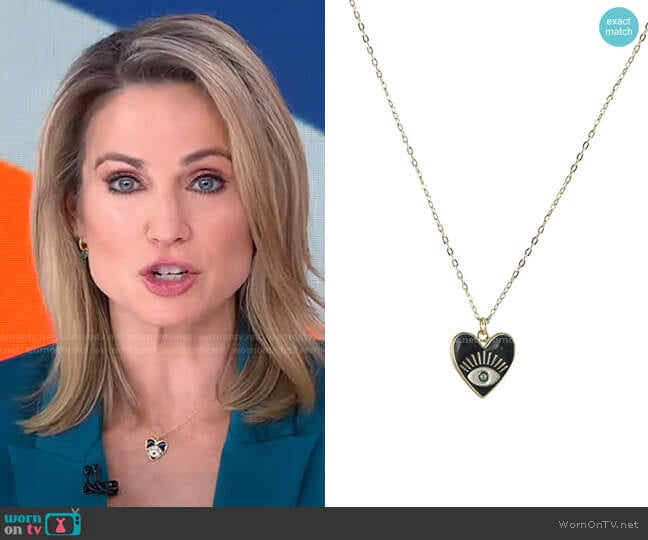 Seeing Eye Heart Necklace by Peggy Li worn by Amy Robach on Good Morning America