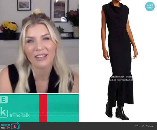 Military Cowl-Neck Ribbed Dress by 3.1 Phillip Lim worn by Amanda Kloots on The Talk