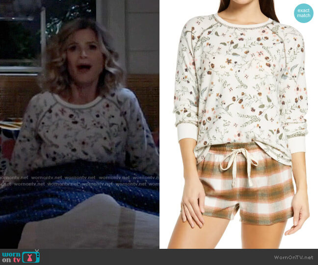 PJ Salvage Floral Print Pajama Top worn by Jean Raines (Kyra Sedgwick) on Call Your Mother