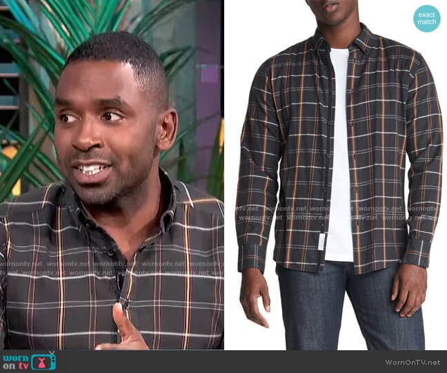 Fit 2 Tomlin Plaid Button-Down Shirt by Rag & Bone worn by Justin Sylvester on E! News