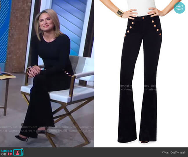WornOnTV: Amy’s black top and button pants on Good Morning America ...
