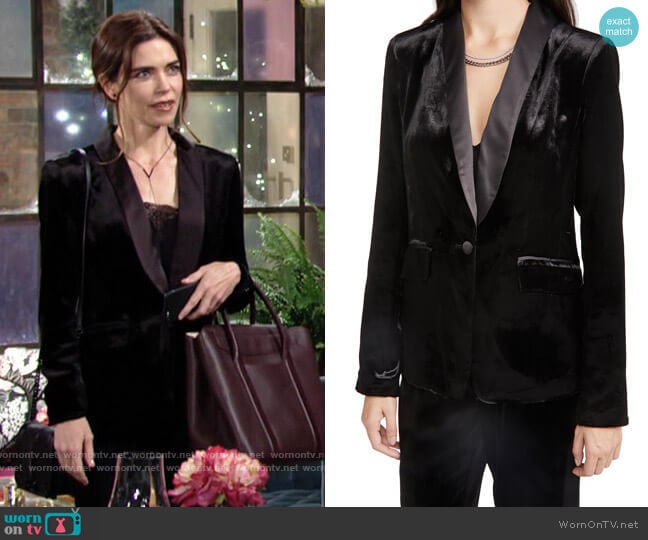 Ramy Brook Malcom Blazer worn by Victoria Newman (Amelia Heinle) on The Young and the Restless