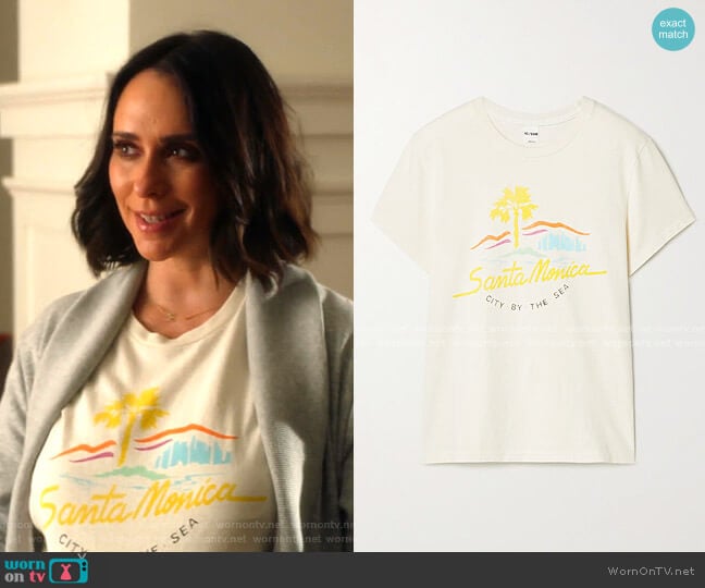 City By The Sea T-shirt by Re/Done worn by Maddie Kendall (Jennifer Love Hewitt) on 9-1-1