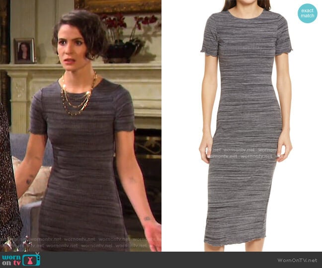 WornOnTV: Sarah’s grey ribbed dress on Days of our Lives | Linsey ...