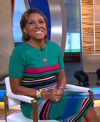 Robin’s green striped dress on Good Morning America