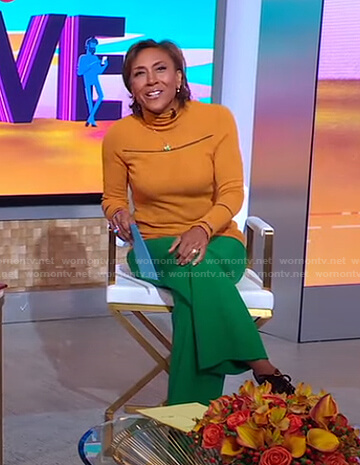 Robin’s orange turtleneck sweater on Good Morning America