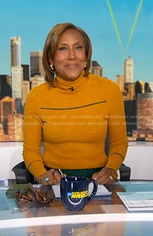 Robin's orange turtleneck sweater on Good Morning America