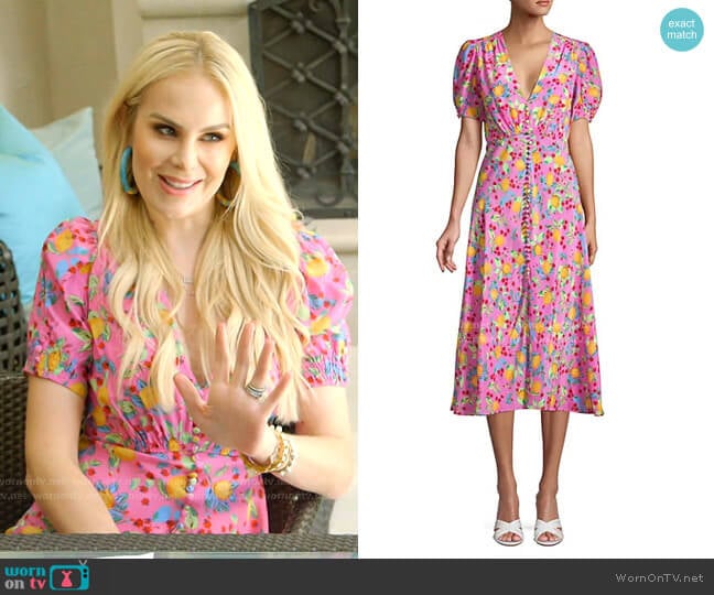 Lea Midi Dress by Saloni worn by Kameron Westcott on The Real Housewives of Dallas