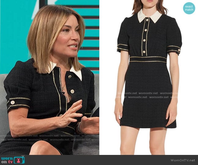 Tweed Minidress by Sandro worn by Kit Hoover on Access Hollywood