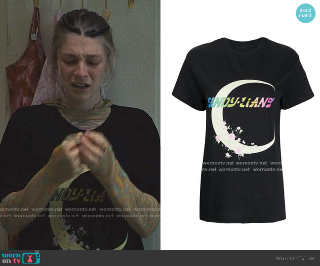 Sandy Liang Moon Print T-shirt worn by Jules Vaughn (Hunter Schafer) on Euphoria