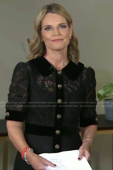 Savannah’s black lace buttoned front dress on Today