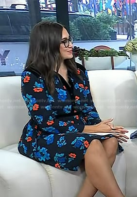 Savannah Sellers's black floral shirtdress on Today