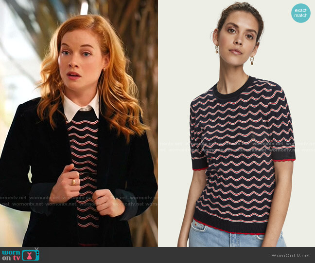 Knitted Short Sleeve T-Shirt by Scotch & Soda worn by Zoey Clarke (Jane Levy) on Zoeys Extraordinary Playlist