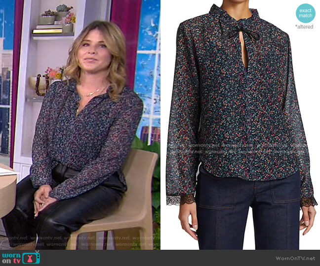 WornOnTV: Jenna’s printed tie neck blouse on Today | Jenna Bush Hager ...