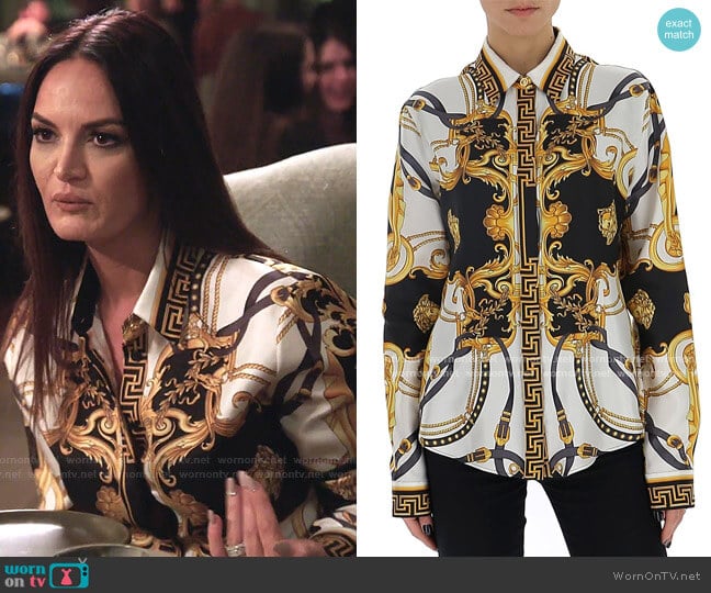 Silk Shirt by Versace worn by Lisa Barlow on The Real Housewives of Salt Lake City