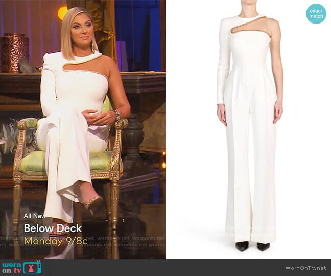 Lyta One-Shoulder Illusion Jumpsuit by Stella McCartney worn by Gina Kirschenheiter  on The Real Housewives of Orange County