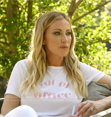 Stephanie’s Out of Office tee on The Real Housewives of Dallas