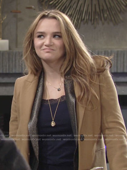 Summer's camel coat on The Young and the Restless