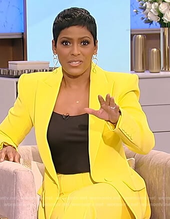 Tamron’s yellow blazer and pants on Tamron Hall Show