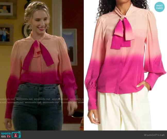 Tanya Taylor Susan Blouse worn by Mandy Baxter (Molly McCook) on Last Man Standing