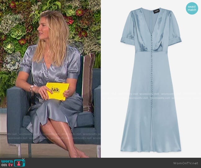 Long Sky Blue Dress by The Kooples worn by Amanda Kloots on The Talk