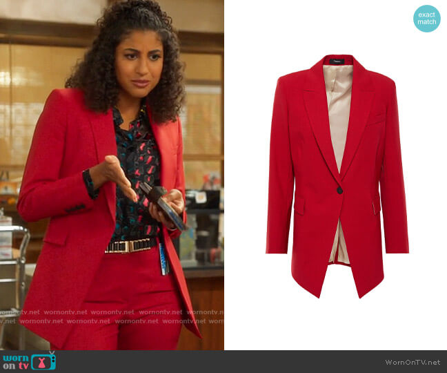 Theory Etiennette B Blazer worn by Mikaela Shaw (Vella Lovell) on Mr Mayor