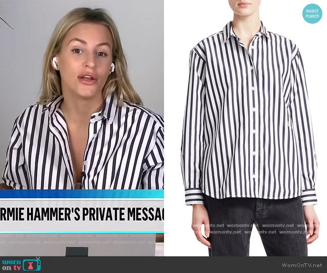 Capri Stripe Cotton Shirt by Toteme worn by Morgan Stewart on E! News