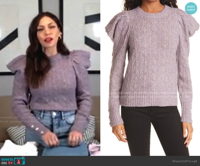 Novah Puff Sleeve Sweater by Veronica Beard worn by Melissa Garcia on Today