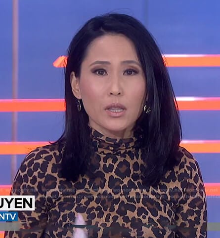 Vicky’s leopard print turtleneck top on Today