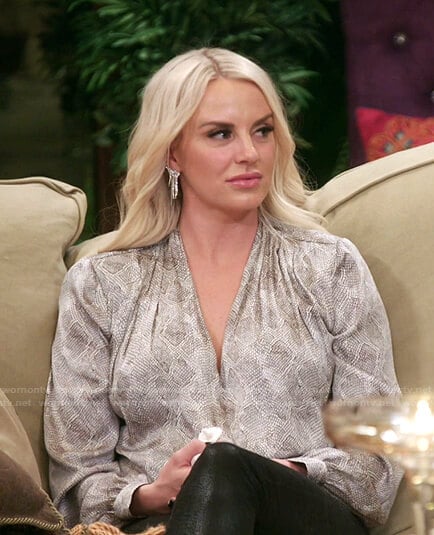 Whitney’s snake print blouse on The Real Housewives of Salt Lake City
