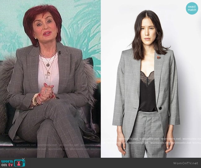 Viva Check Jacket and Pants by Zadic and Voltaire worn by Sharon Osbourne on The Talk