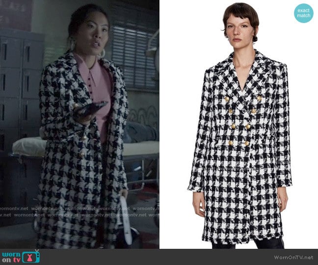 Zara Houndstooth Double Breasted Coat worn by Mary Hamilton (Nicole Kang) on Batwoman