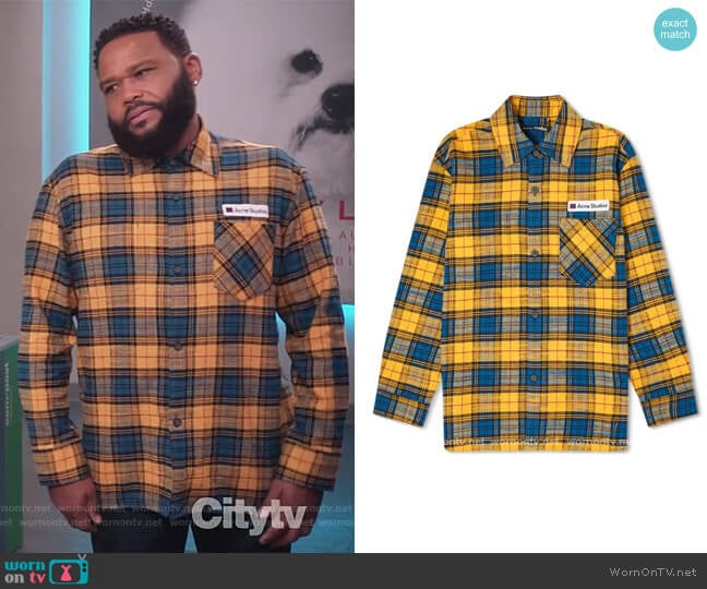 Salak Flannel PC Face Shirt by Acne Studios worn by Andre Johnson (Anthony Anderson) on Black-ish