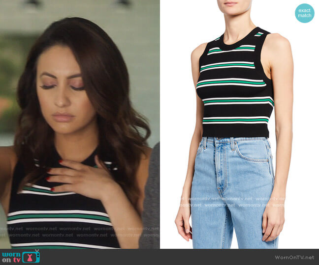 Archer Striped Sleeveless Crop Top by A.L.C. worn by Ana Torres (Francia Raisa) on Grown-ish