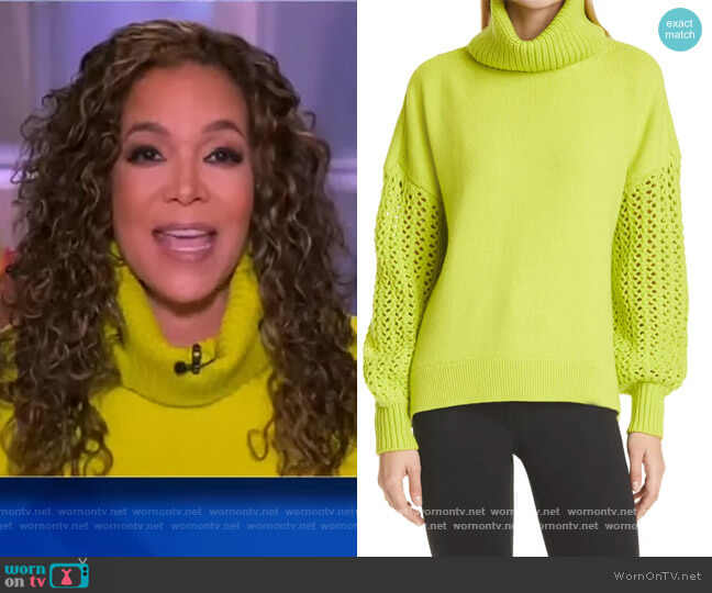 Adela Round-Hem Turtleneck Sweater by Alice + Olivia worn by Sunny Hostin on The View