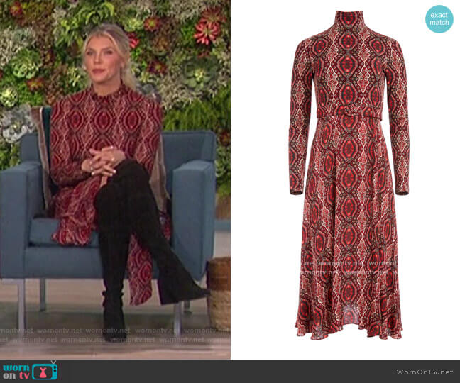 WornOnTV: Amanda’s red printed turtleneck dress on The Talk | Amanda ...