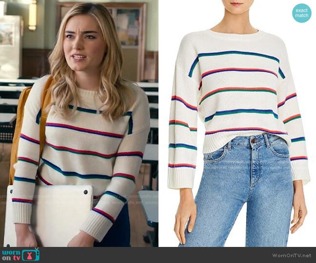 Taylor’s white striped sweater on American Housewife