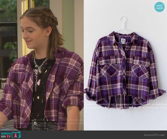 Rayne Flannel Plaid Button-Down Shirt by BDG at Urban Outfitters worn by Presley (Jayden Bartels) on Side Hustle