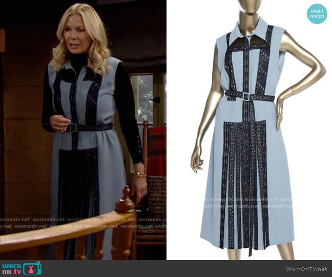 Bottega Veneta Sleeveless Lace Dress worn by Brooke Logan (Katherine Kelly Lang) on The Bold and the Beautiful