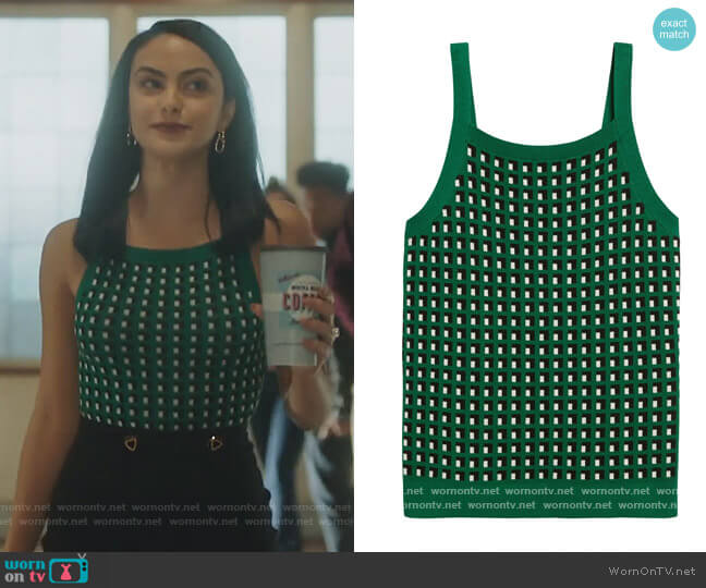 Geometric Sweater Tank by Banana Republic worn by Veronica Lodge (Camila Mendes) on Riverdale