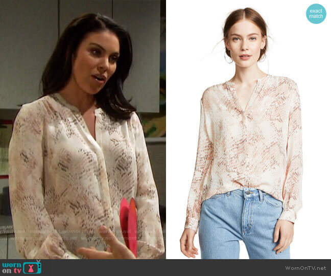 Bardot Blouse by L'Agence worn by Chloe Lane (Nadia Bjorlin) on Days of our Lives