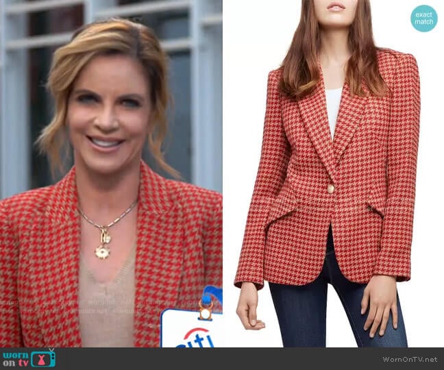 Chamberlain Houndstooth Blazer by L'Agence worn by Natalie Morales on Today