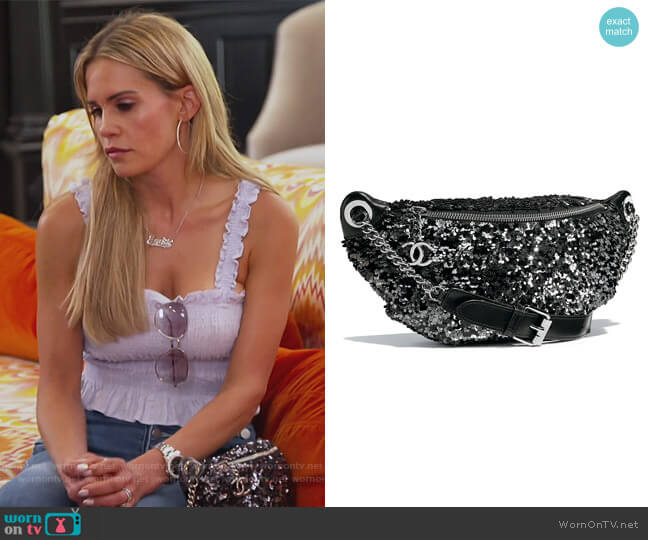 Embellished handbag by Channel worn by Jackie Goldschneider on The Real Housewives of New Jersey